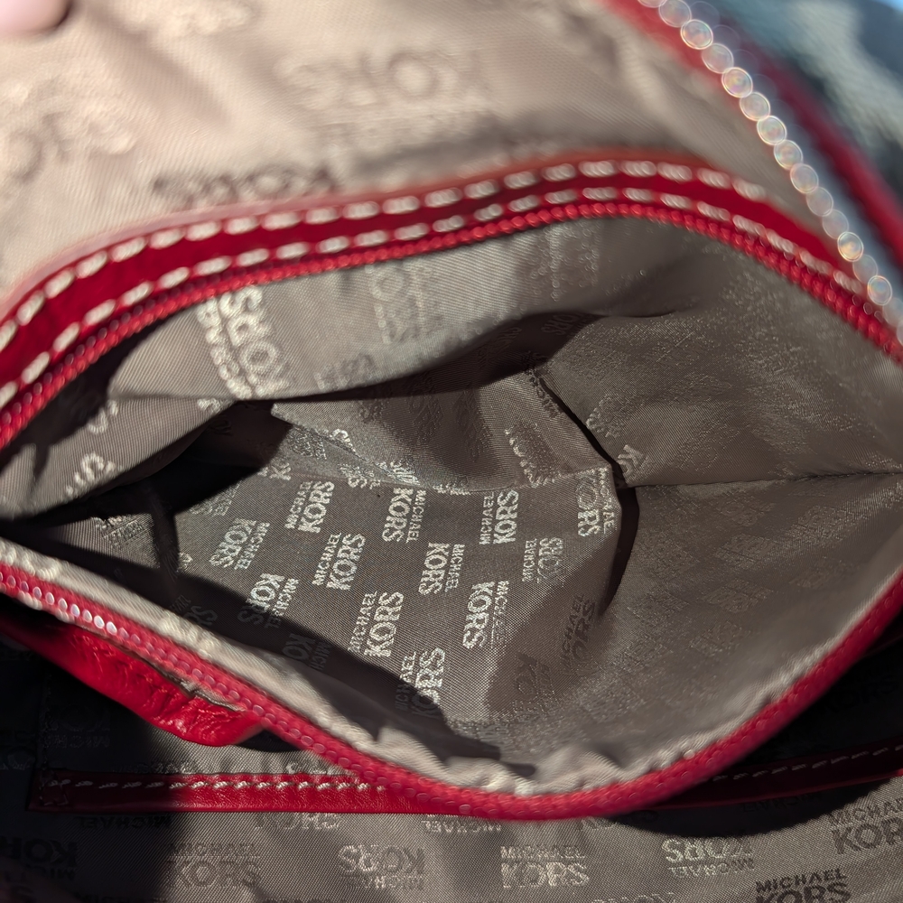 Michael Kors Red and Brown Women's Bag - Picture 7 of 9
